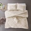 4 Pcs Velvet Comforter Set with Throw Pillow(Twin/Twin XL)